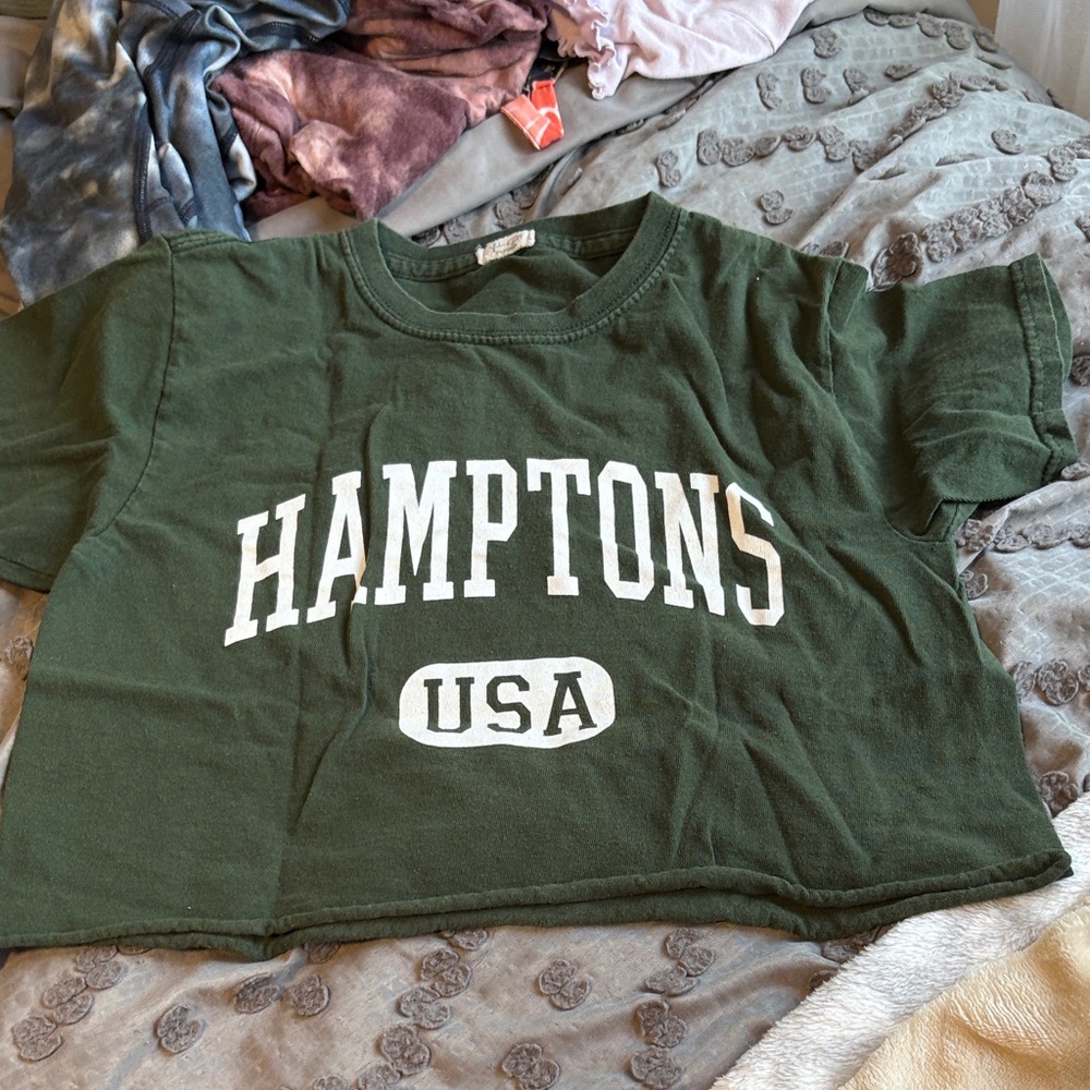 Brandy Melville Green Hamptons USA Kids Tee